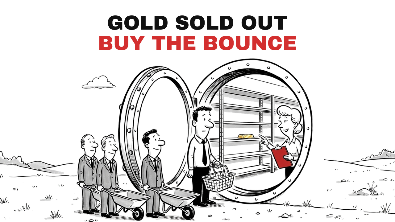 Cartoon cover, Gold Trust (GLD): Trend Funds Left and the Central Banks Stayed