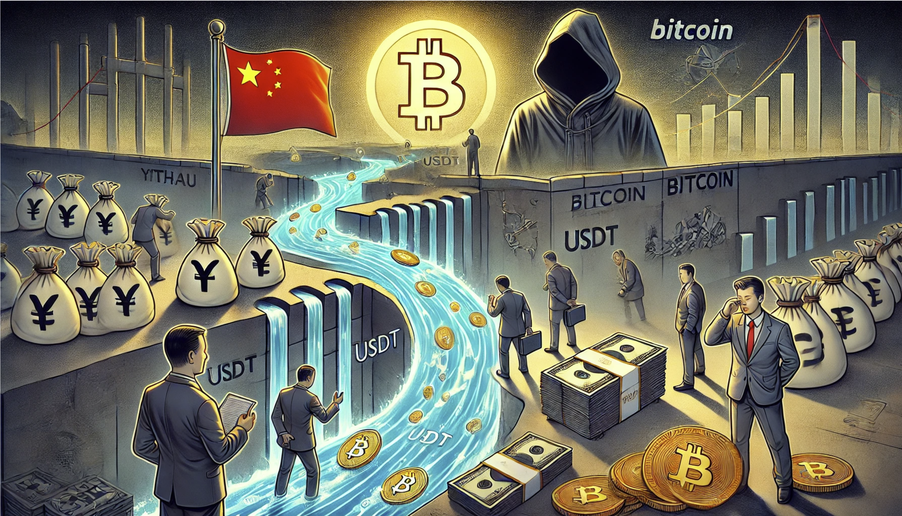 Cartoon cover, Intuitive Machines (LUNR): The Yuan Leak Behind Bitcoin's Next Run