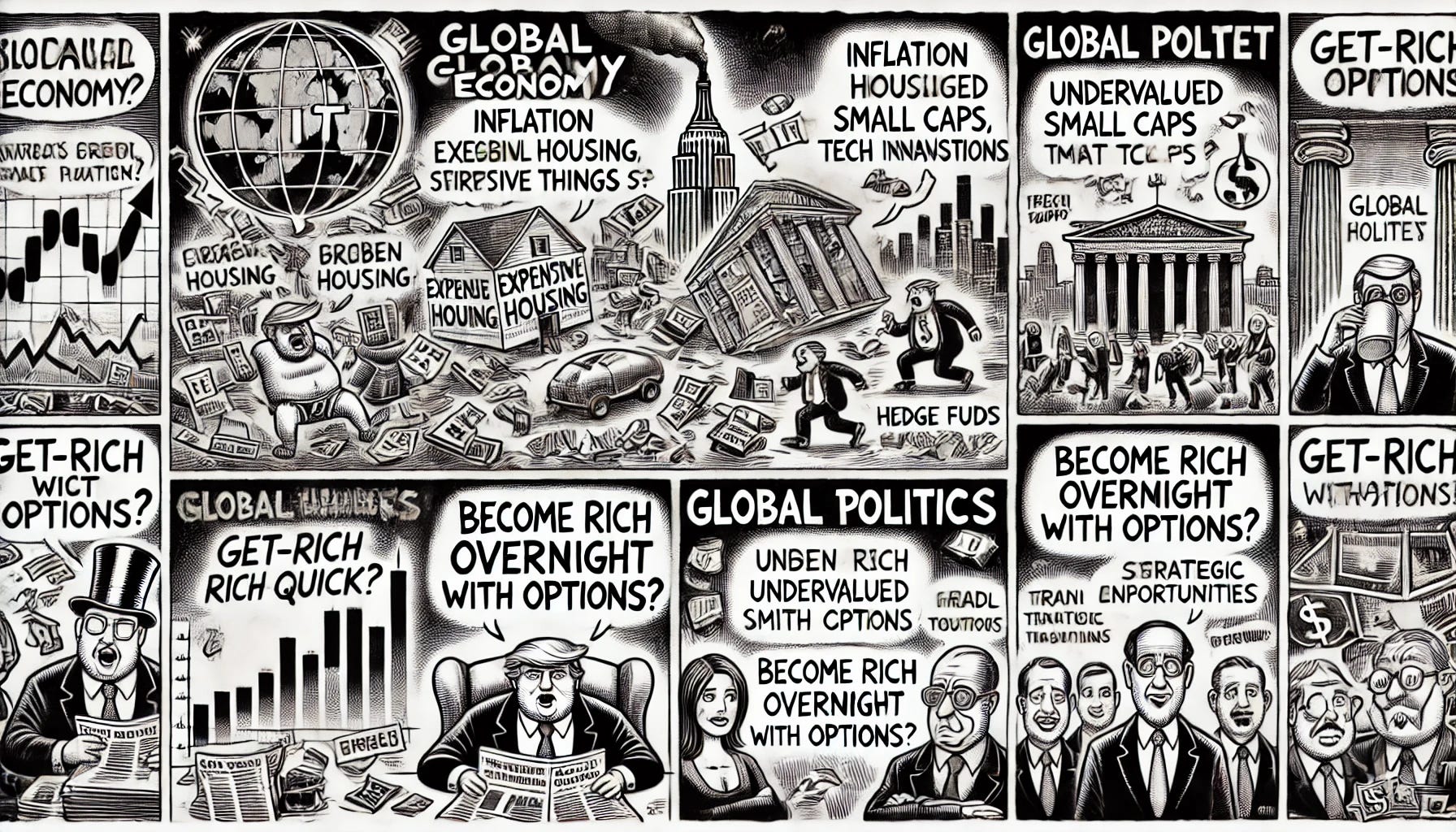 Cartoon cover, Tech Trade: Reading Fear in the Option Chain After the Rout