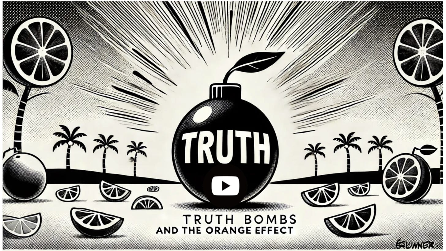 Cartoon cover, The Buyback Trap: Debt, Shrinking Equity and the Orange Effect