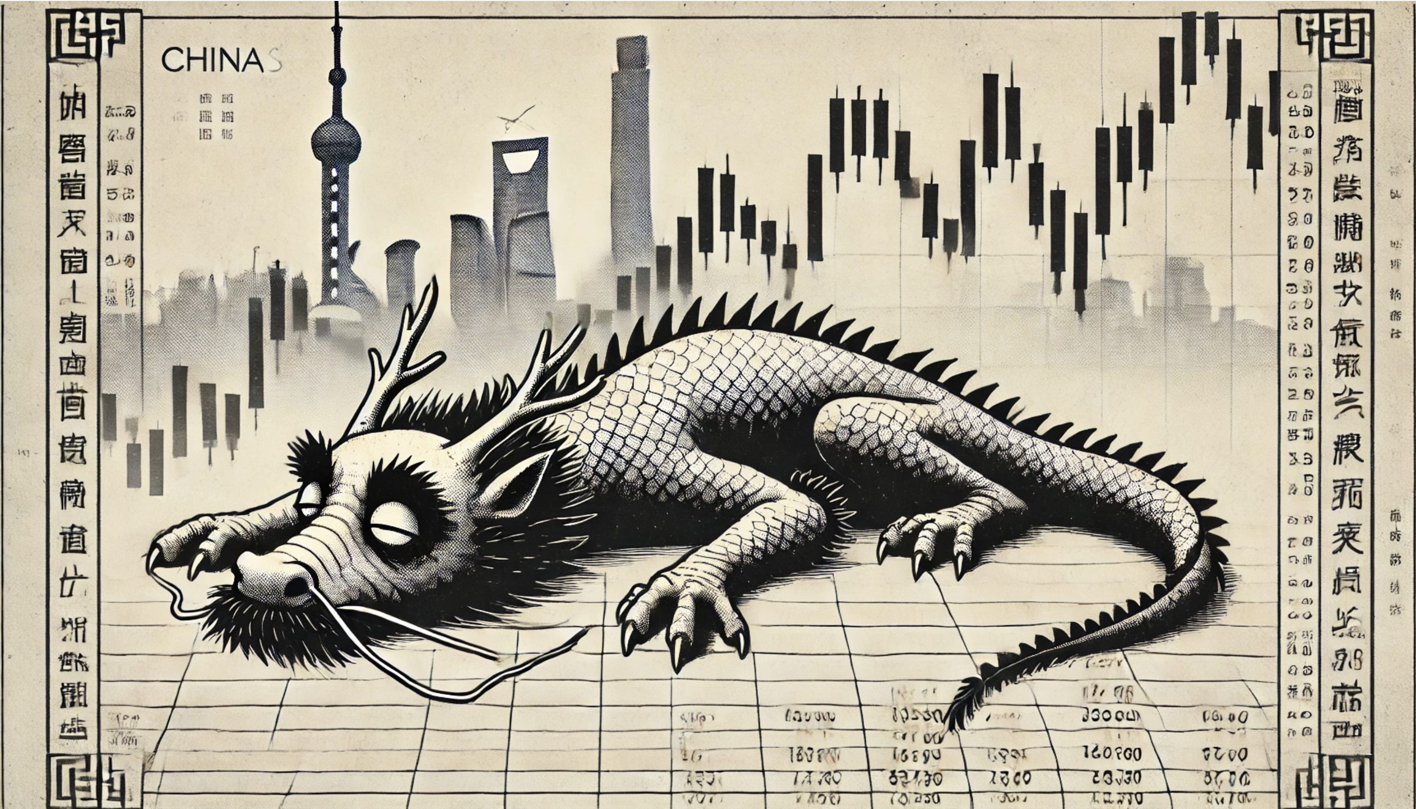 Cartoon cover, Volatility (UVXY): The Hangover After Beijing's Sugar High